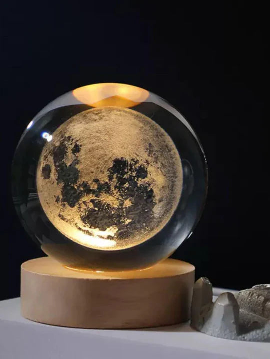 🪐Esfera espacial Luna 3D con base de luz®