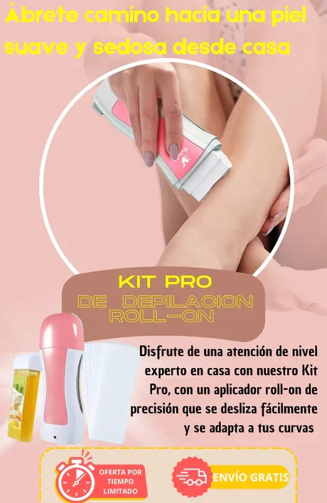 DEPILCER® KIT PARA DEPILAR 3 EN 1: CALENTADOR, BANDAS + CERA EN ROLL-ON